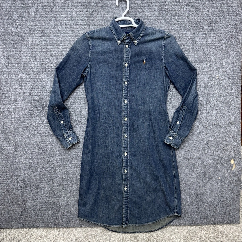 Ralph Lauren Denim Jean Shirt Dress Button Up Long Sleeve Women's size S Small - Picture 7 of 12